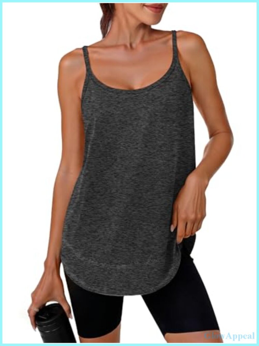 Spaghetti Strap Tank Top Loose Fit Athletic Running Yoga Gym Clothes